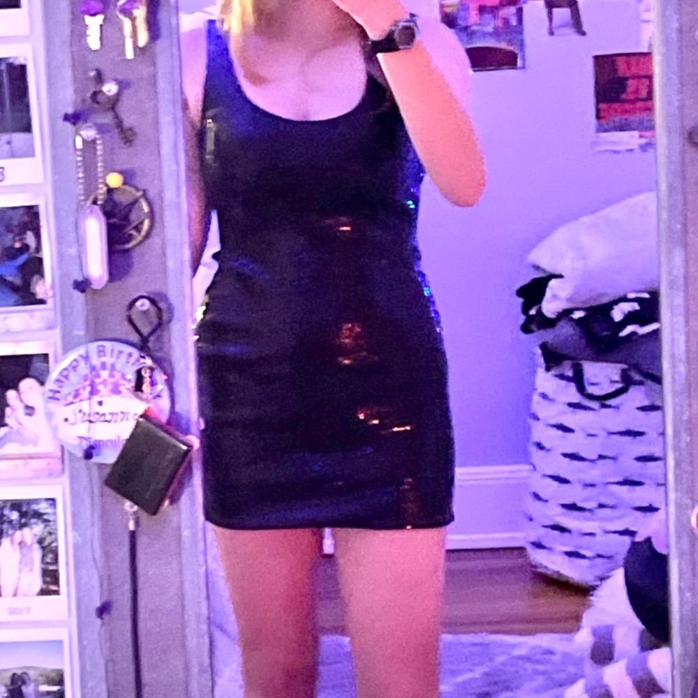Black sequin minidress
